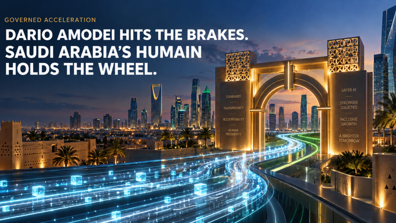 Cover image for Dario Amodei hits the BRAKES. Saudi Arabia’s HUMAIN Holds the Wheel.