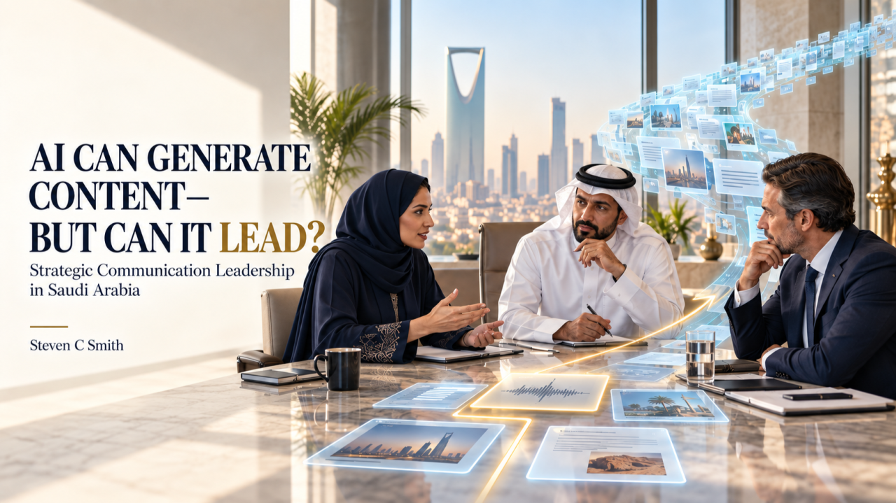 Cover image for AI can generate content! BUT can it LEAD? Why Saudi Arabia needs strategic-communication leadership in the age of a rapid AI invasion